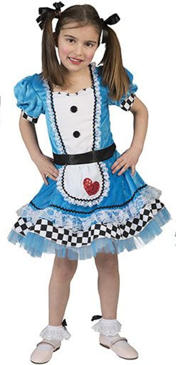 Alice In Wonderland Kostuum | Wonderbaarlijke Alice In Wonderland | Meisje | Maat 128 | Carnaval kostuum | Verkleedkleding